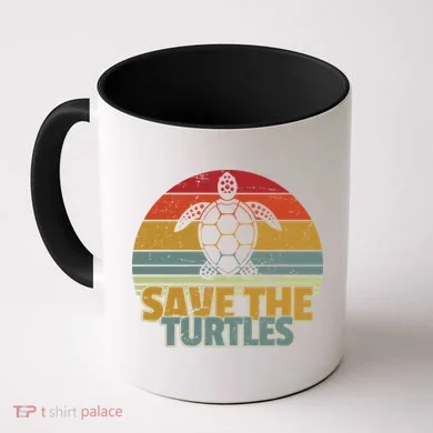 Save The Turtles Retro Style Coffee Mug