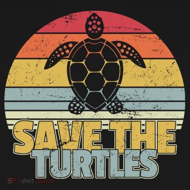 Save The Turtles Retro Style Long Sleeve Pajama Set