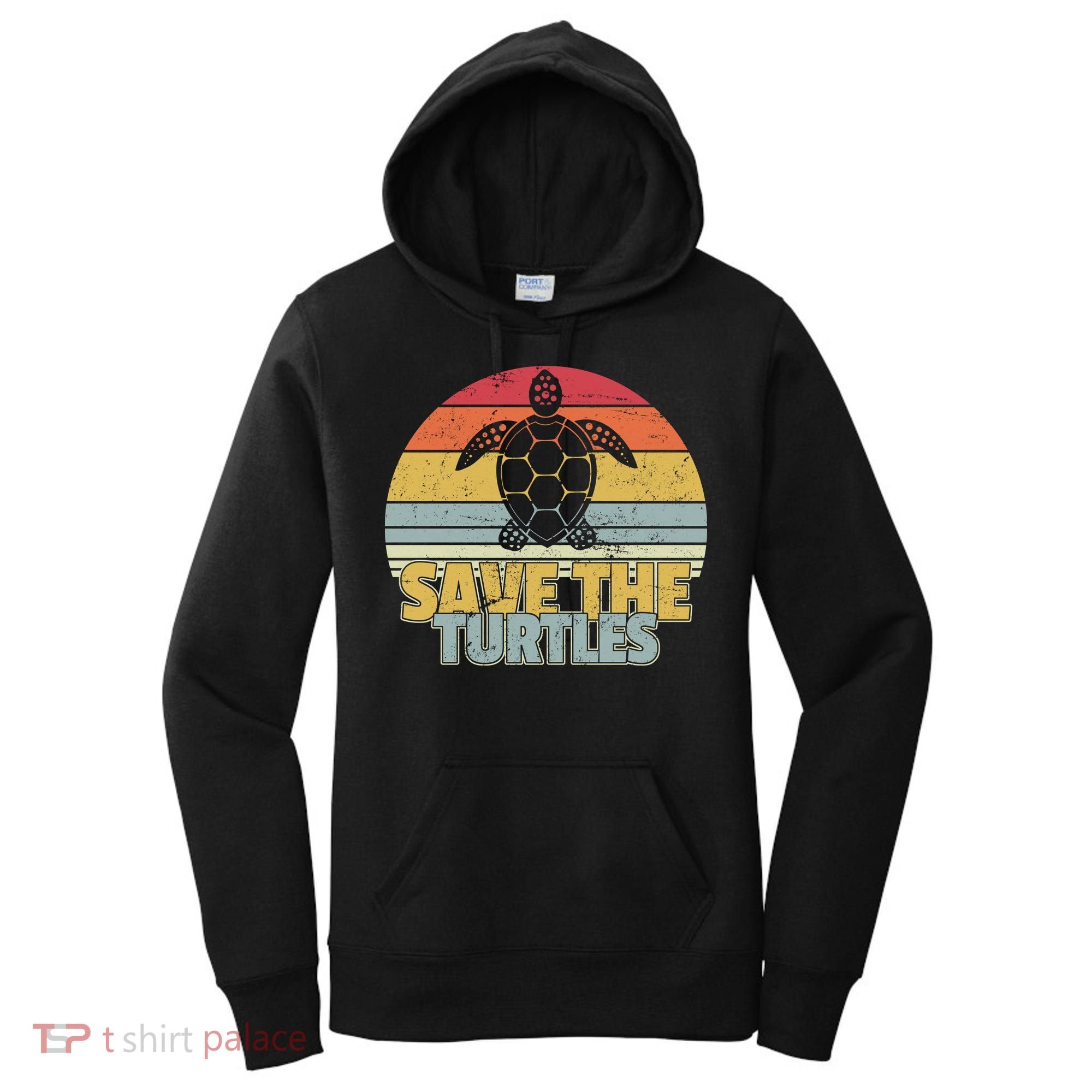 Save The Turtles Retro Style Women's Hoodie