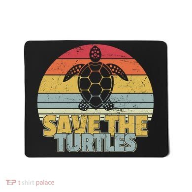 Save The Turtles Retro Style Mousepad