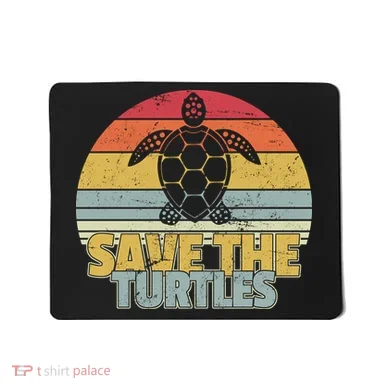 Save The Turtles Retro Style Mousepad