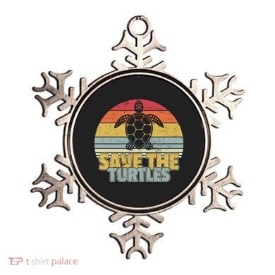 Save The Turtles Retro Style Ornament