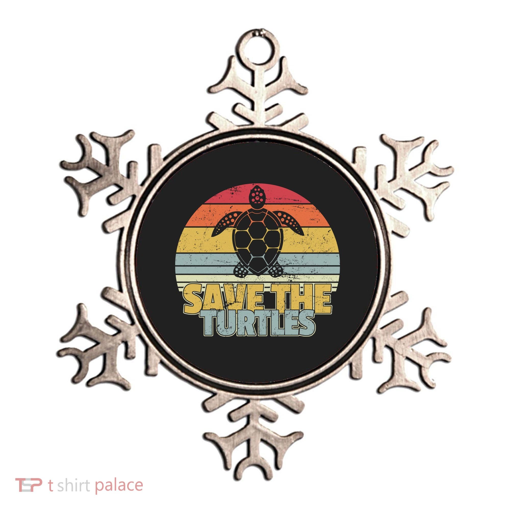 Save The Turtles Retro Style Ornament