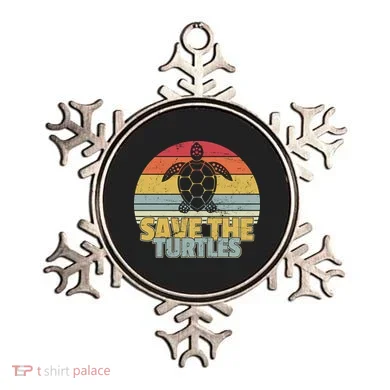 Save The Turtles Retro Style Ornament