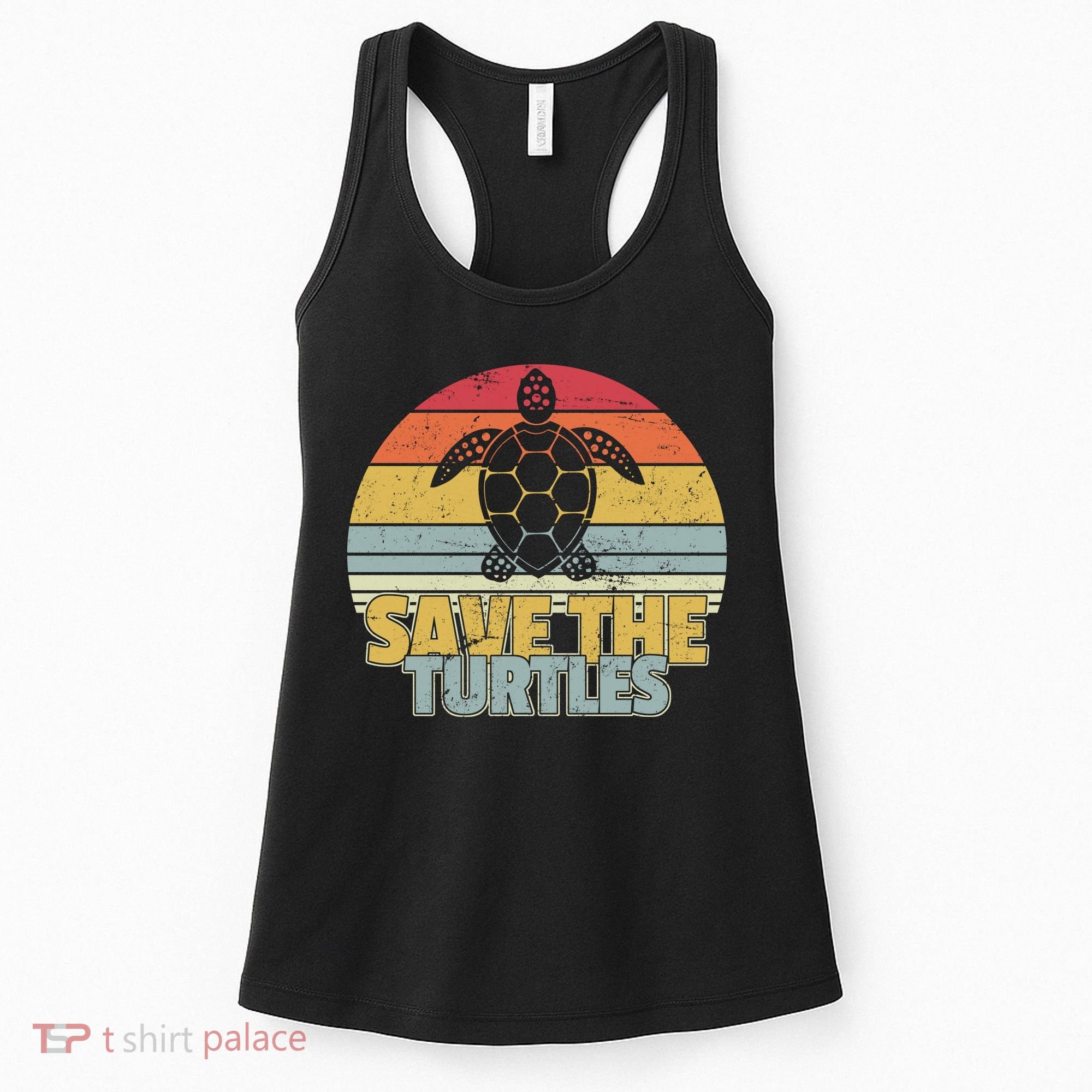 Save The Turtles Retro Style Women's Tank Top