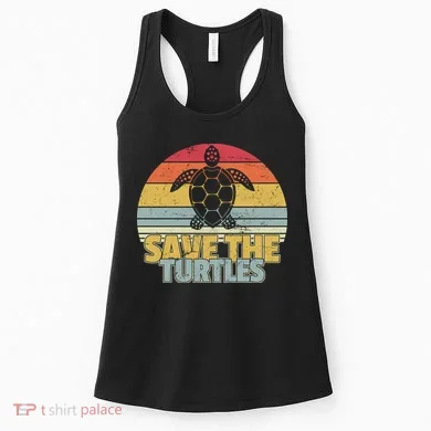 Save The Turtles Retro Style Women's Tank Top