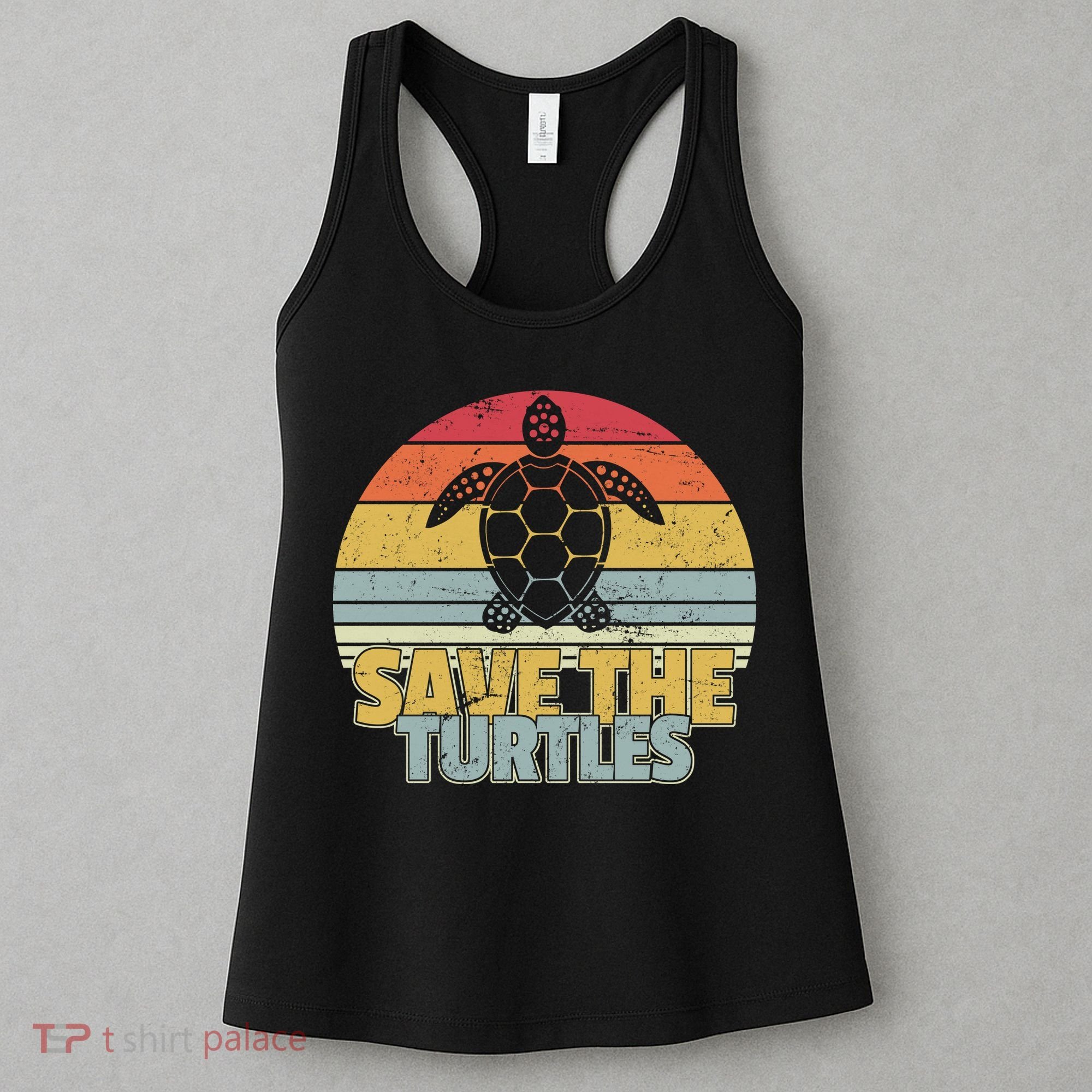 Save The Turtles Retro Style Women's Tank Top