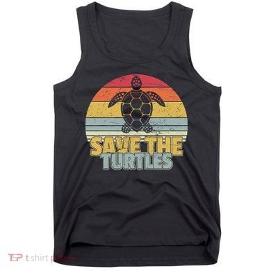 Save The Turtles Retro Style Tank Top