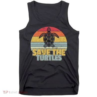 Save The Turtles Retro Style Tank Top