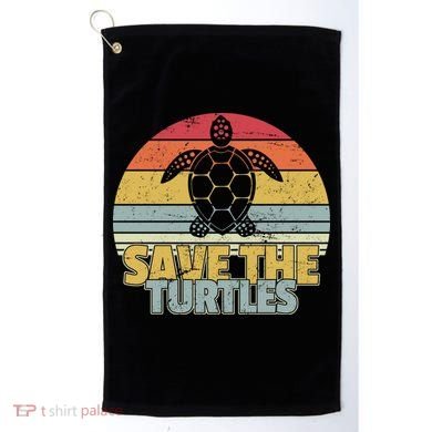 Save The Turtles Retro Style Golf Towel