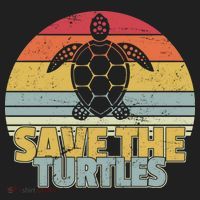 Save The Turtles Retro Style Golf Towel thumb 3