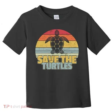 Save The Turtles Retro Style Toddler T-Shirt