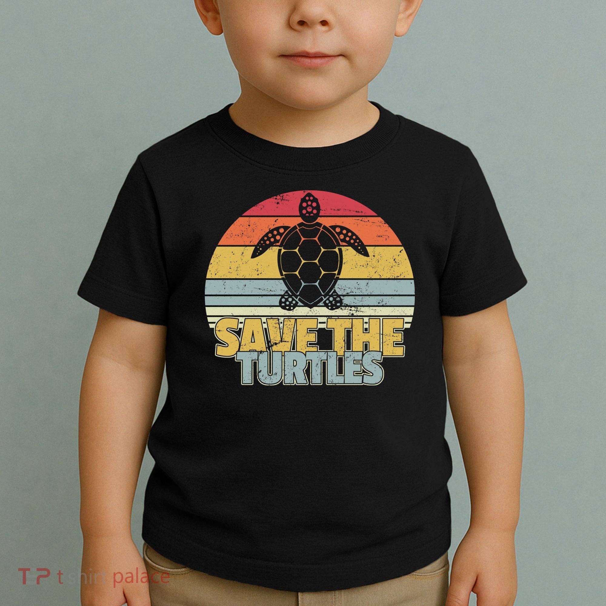 Save The Turtles Retro Style Toddler T-Shirt