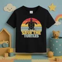 Save The Turtles Retro Style Toddler T-Shirt thumb 3