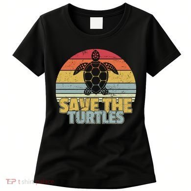 Save The Turtles Retro Style Women's T-Shirt
