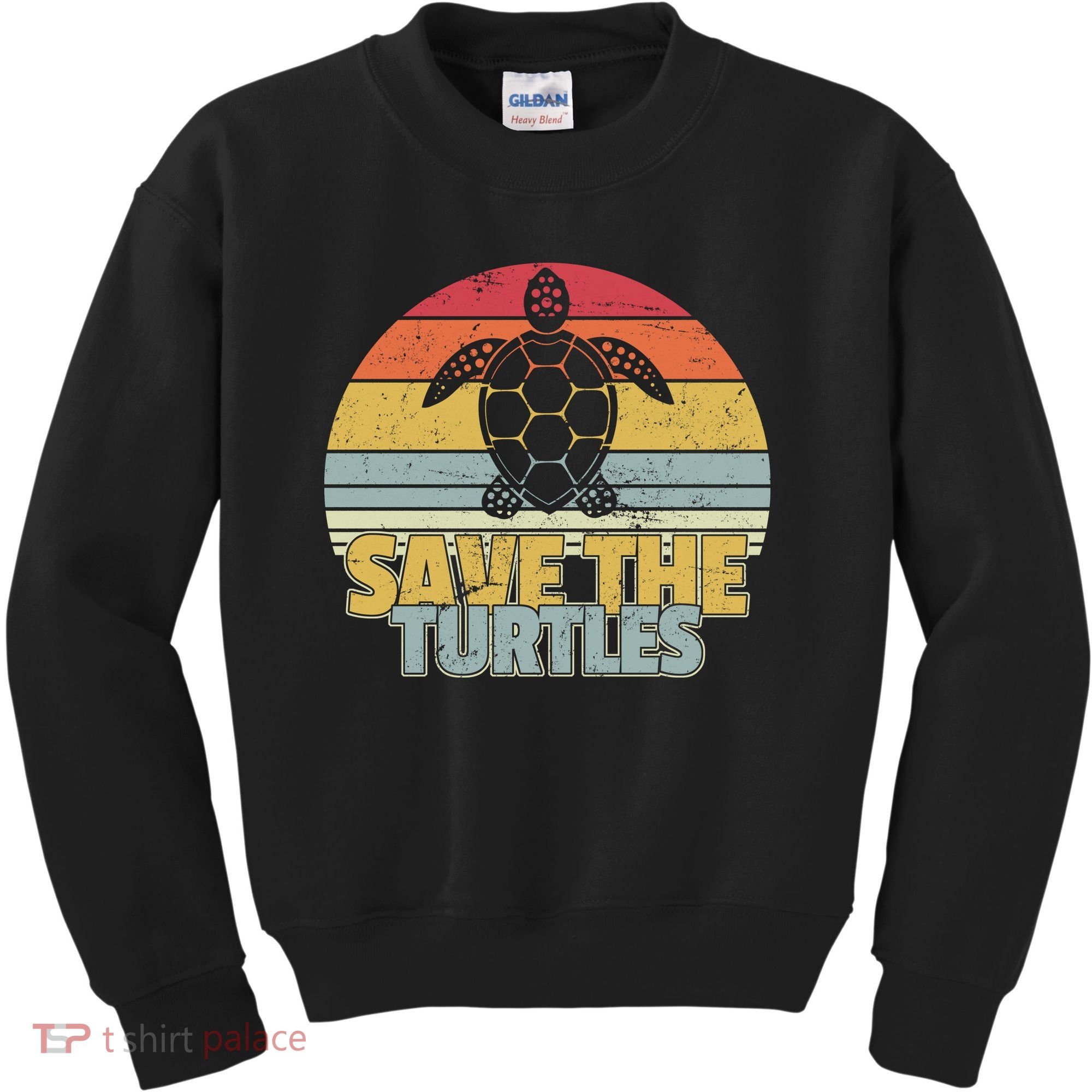 Save The Turtles Retro Style Kids Sweatshirt