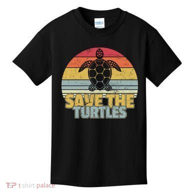 Save The Turtles Retro Style Kids T-Shirt