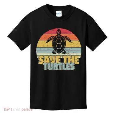 Save The Turtles Retro Style Kids T-Shirt