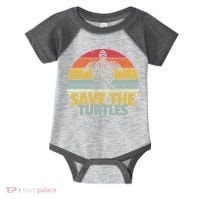 Save The Turtles Retro Style Infant Baby Jersey Bodysuit thumb 0