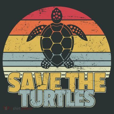 Save The Turtles Retro Style Infant Baby Jersey Bodysuit