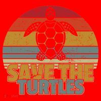 Save The Turtles Retro Style Santa Hat thumb 1