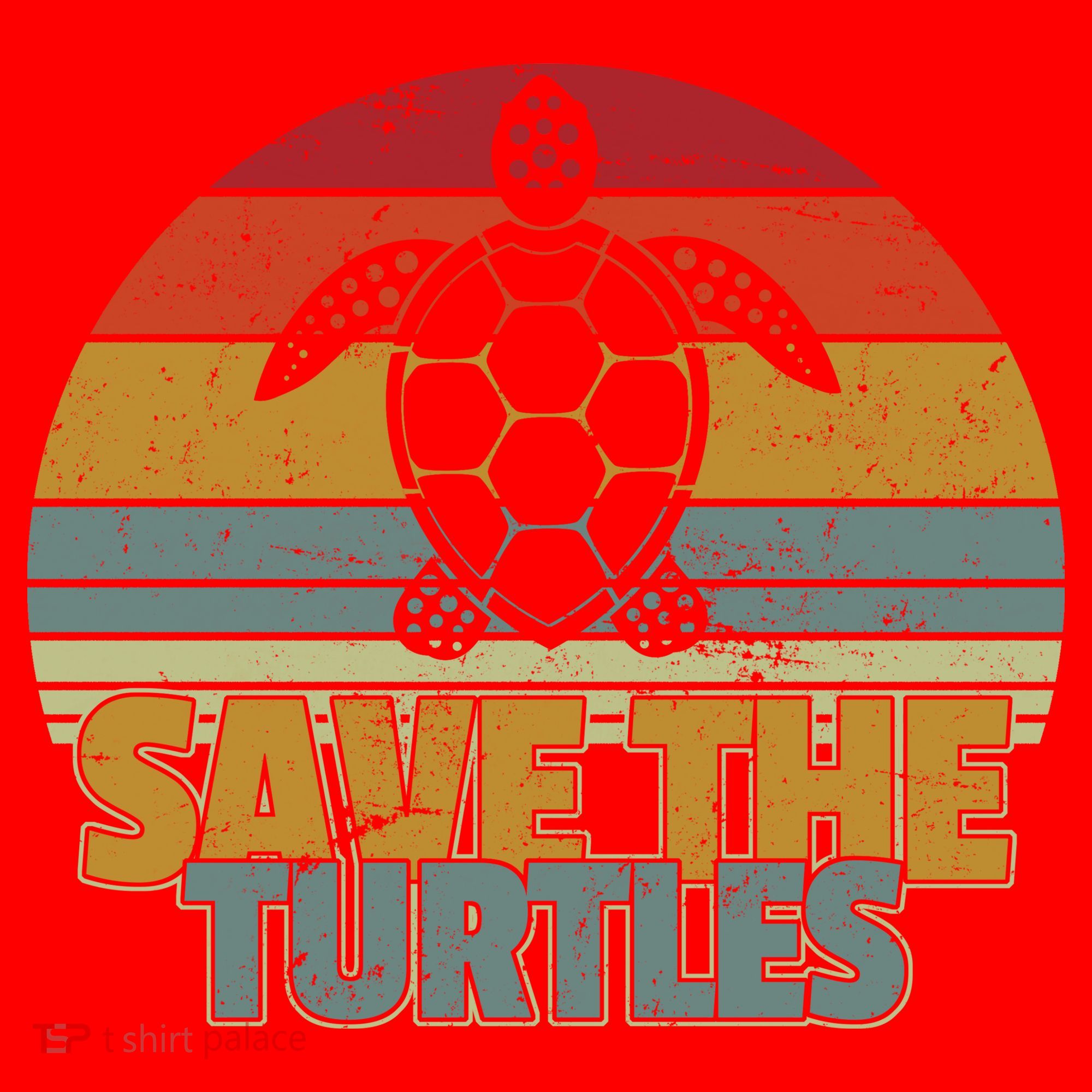 Save The Turtles Retro Style Santa Hat