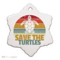 Save The Turtles Retro Style Ceramic Ornament thumb 0