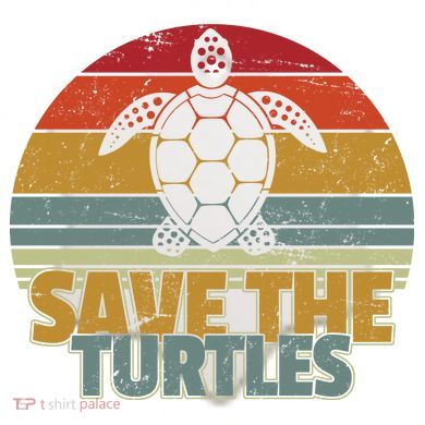 Save The Turtles Retro Style Ceramic Ornament