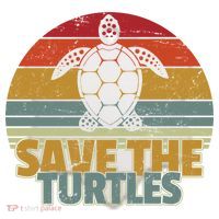 Save The Turtles Retro Style Ceramic Ornament thumb 2