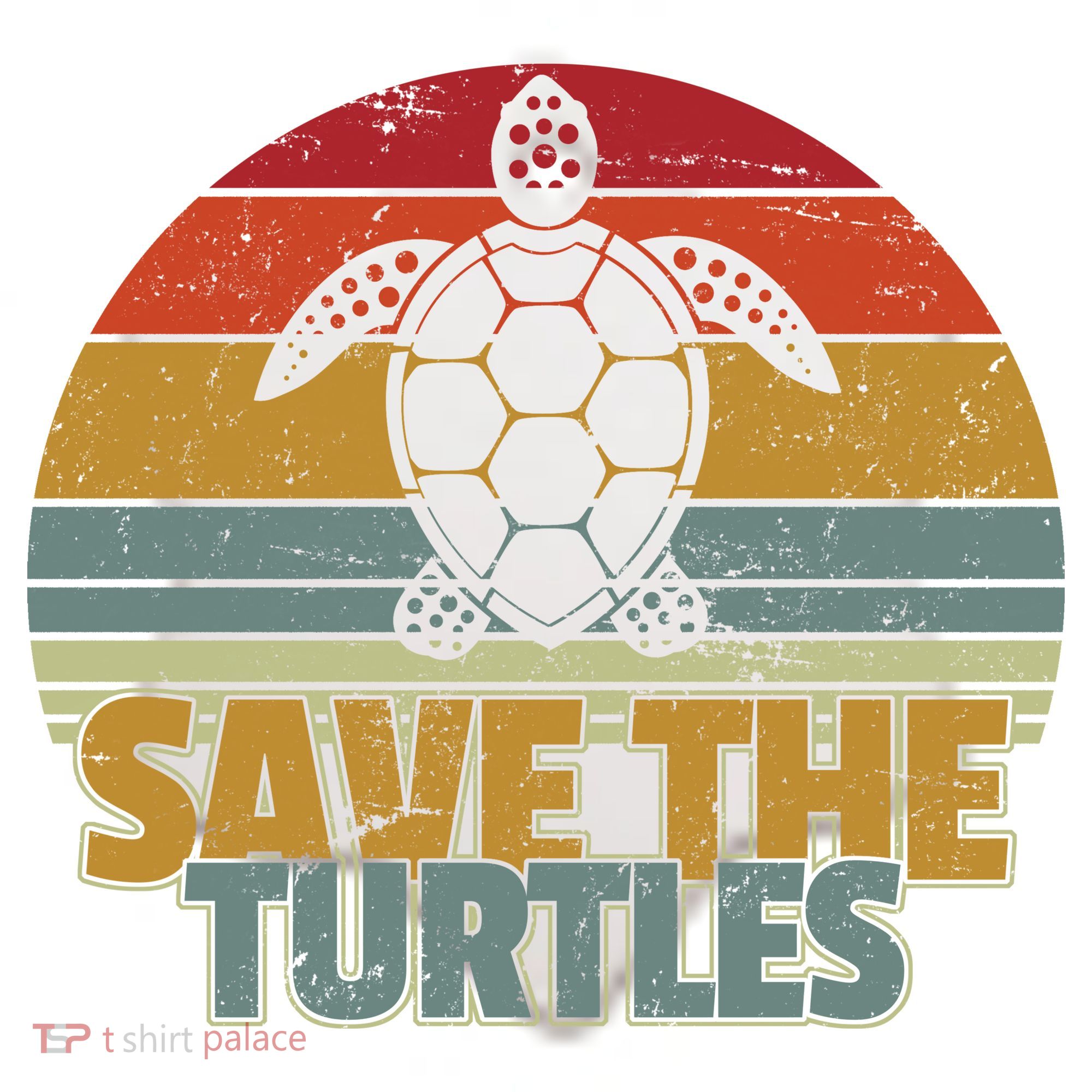 Save The Turtles Retro Style Ceramic Ornament
