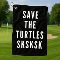 Save The Turtles SKSKSK Golf Towel thumb 1