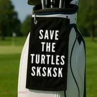 Save The Turtles SKSKSK Golf Towel thumb 2