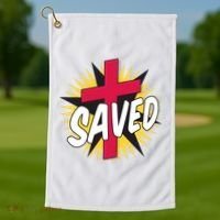 Saved Comic Cross Golf Towel thumb 1
