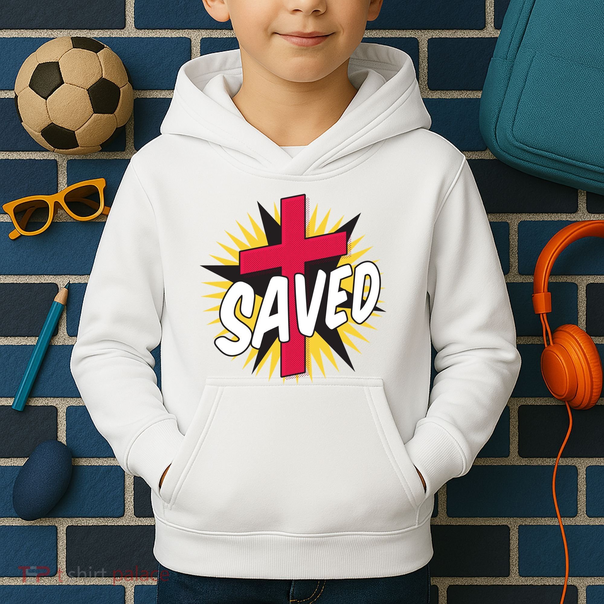 Saved Comic Cross Kids Hoodie