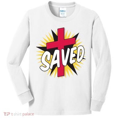 Saved Comic Cross Kids Long Sleeve Shirt