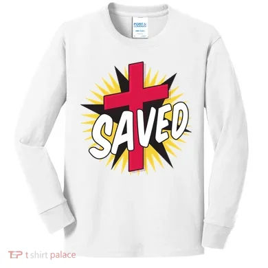 Saved Comic Cross Kids Long Sleeve Shirt
