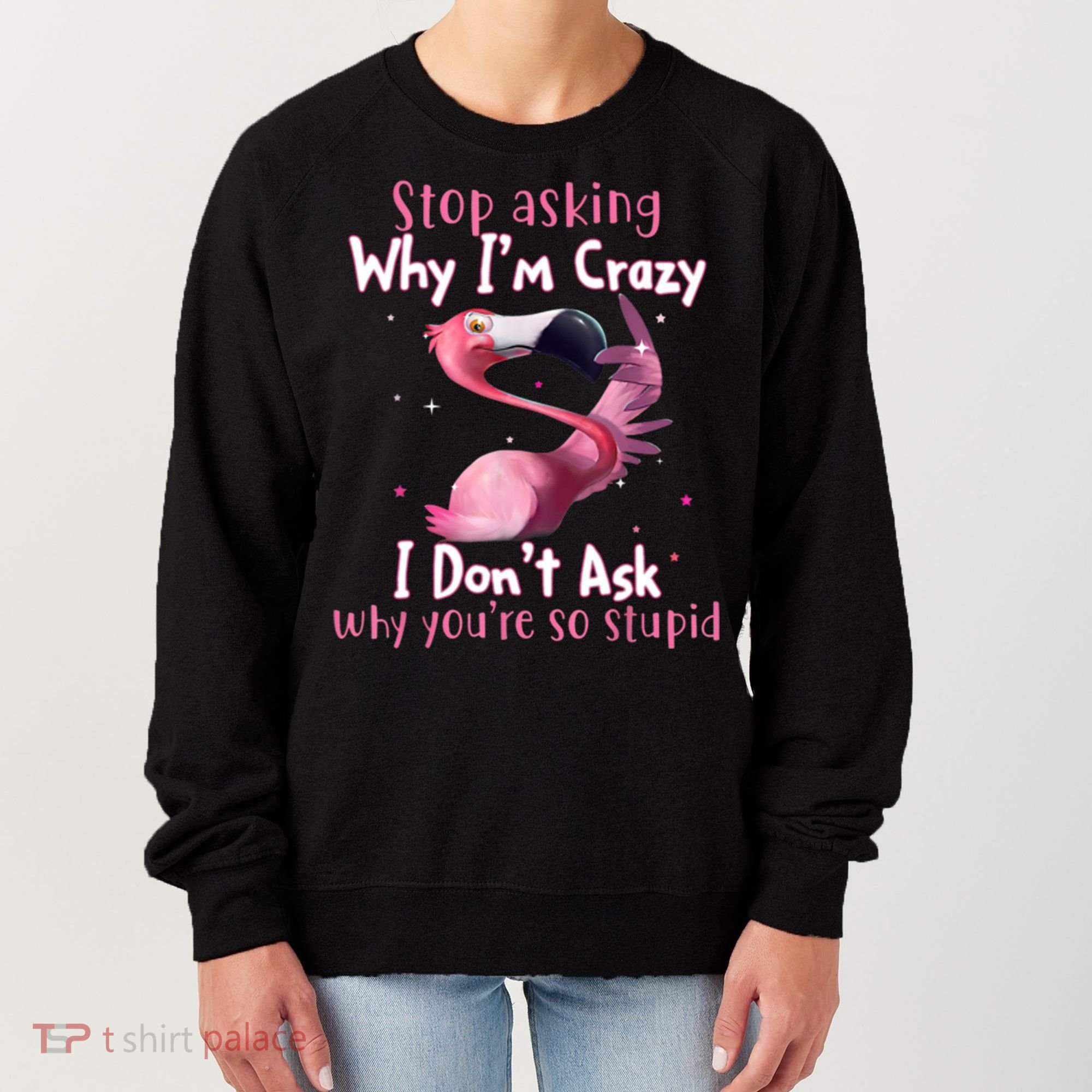 Stop Asking Why I'm Crazy I Don't Ask Why You're So Stupid Funny Women's Sweatshirt