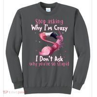 Stop Asking Why I'm Crazy I Don't Ask Why You're So Stupid Funny Sweatshirt thumb 0