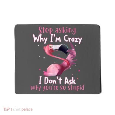 Stop Asking Why I'm Crazy I Don't Ask Why You're So Stupid Funny Mousepad