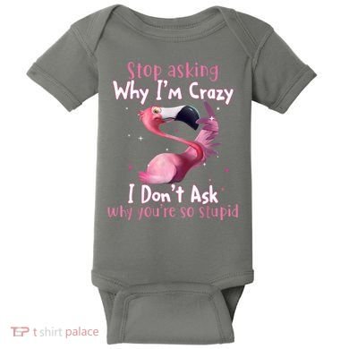 Stop Asking Why I'm Crazy I Don't Ask Why You're So Stupid Funny Baby Bodysuit