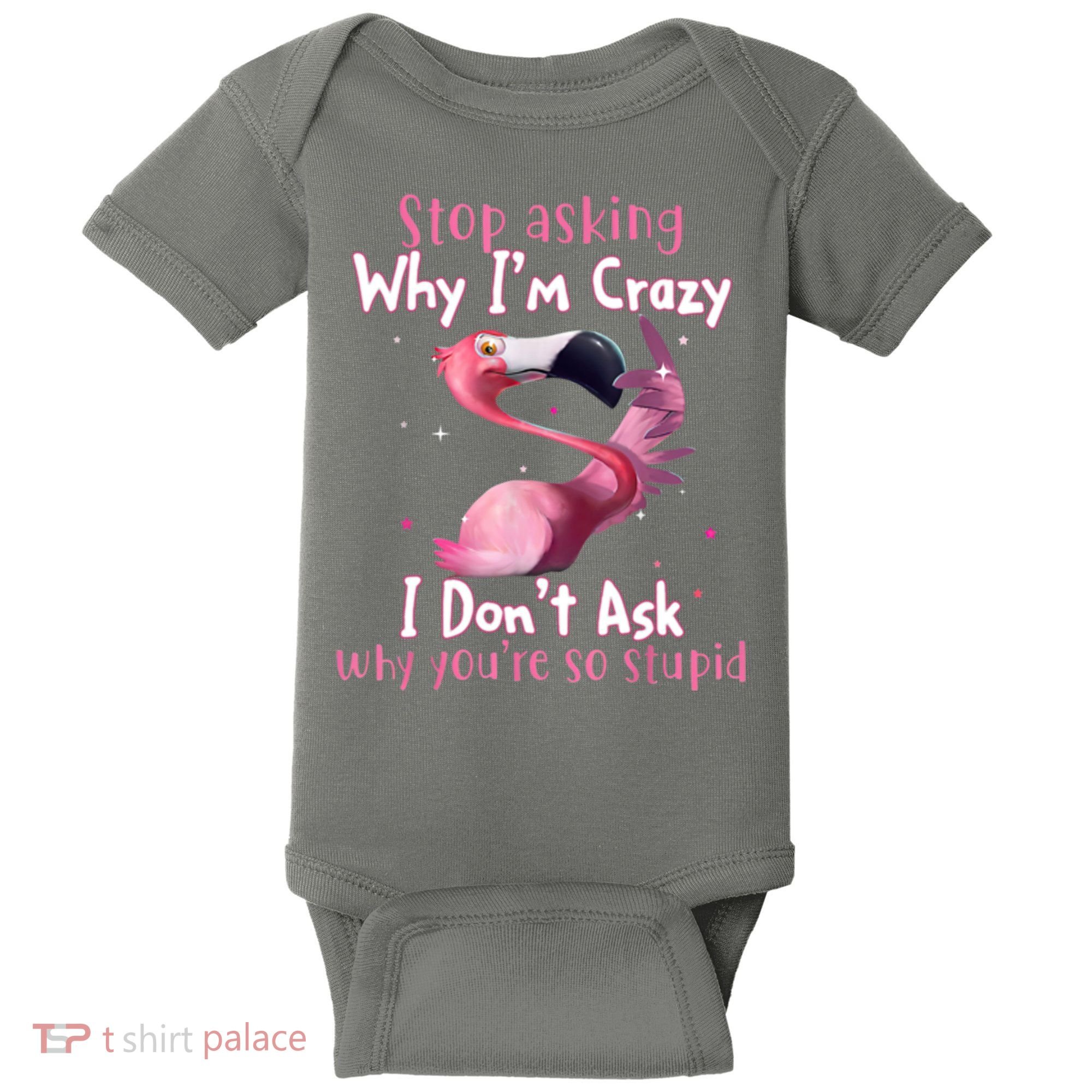 Stop Asking Why I'm Crazy I Don't Ask Why You're So Stupid Funny Baby Bodysuit