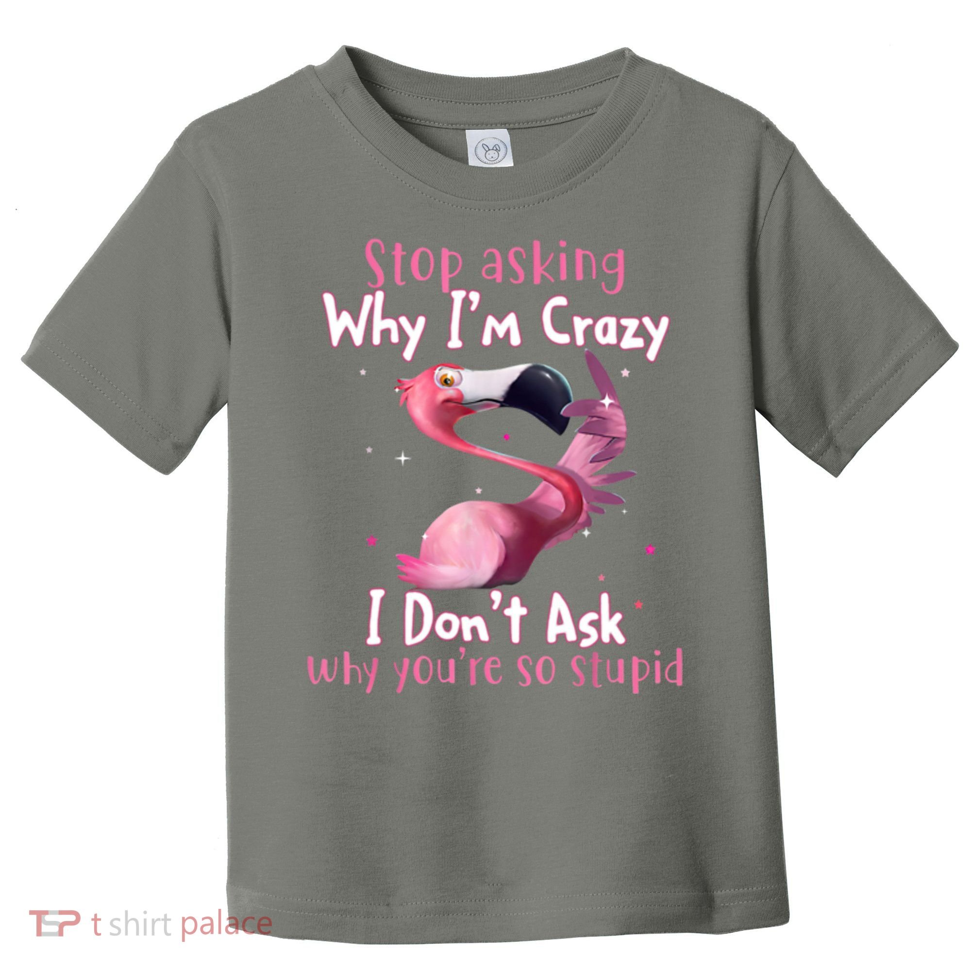 Stop Asking Why I'm Crazy I Don't Ask Why You're So Stupid Funny Toddler T-Shirt