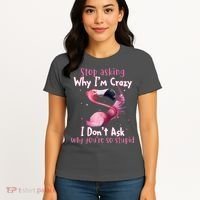Stop Asking Why I'm Crazy I Don't Ask Why You're So Stupid Funny Women's T-Shirt thumb 4