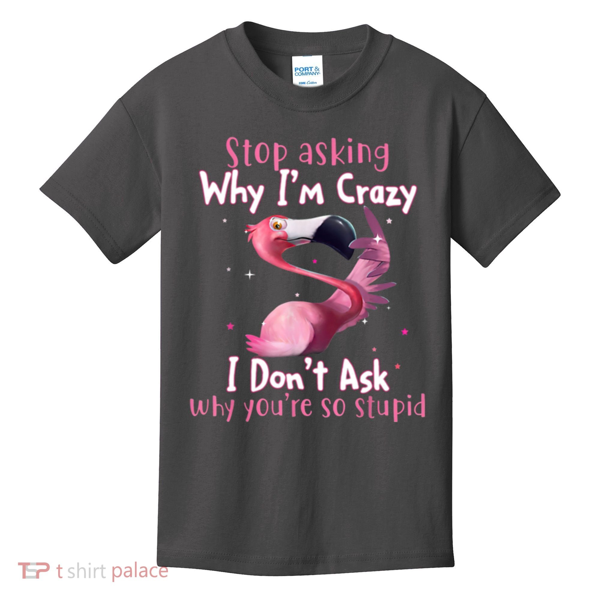 Stop Asking Why I'm Crazy I Don't Ask Why You're So Stupid Funny Kids T-Shirt