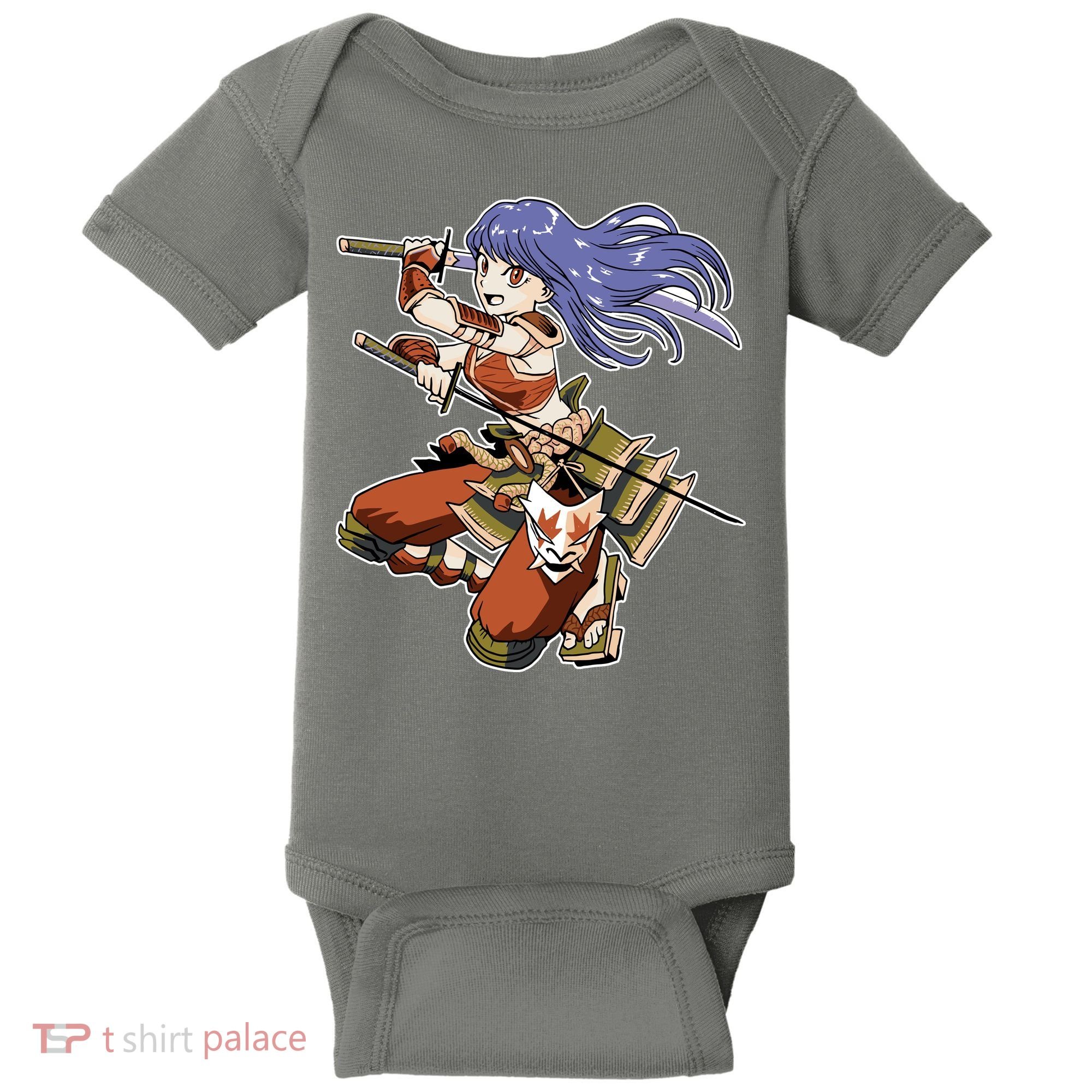 Samurai Anime Warrior Baby Bodysuit