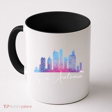 San Antonio Watercolor Skyline Texas State Coffee Mug