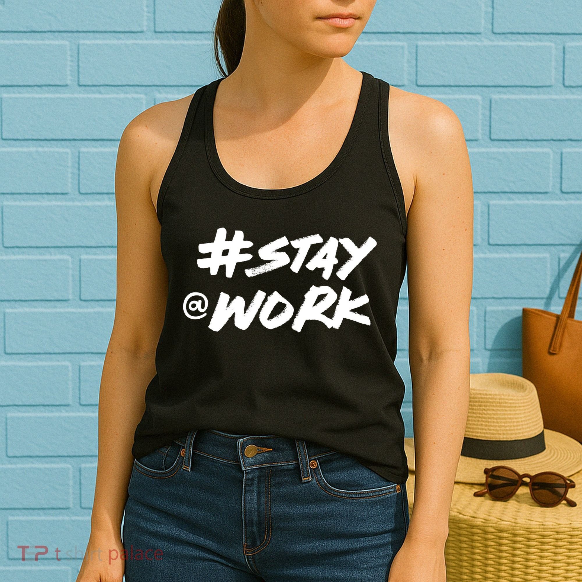 Stay At Work #Stayatwork Funny Elon Twitter Women's Tank Top