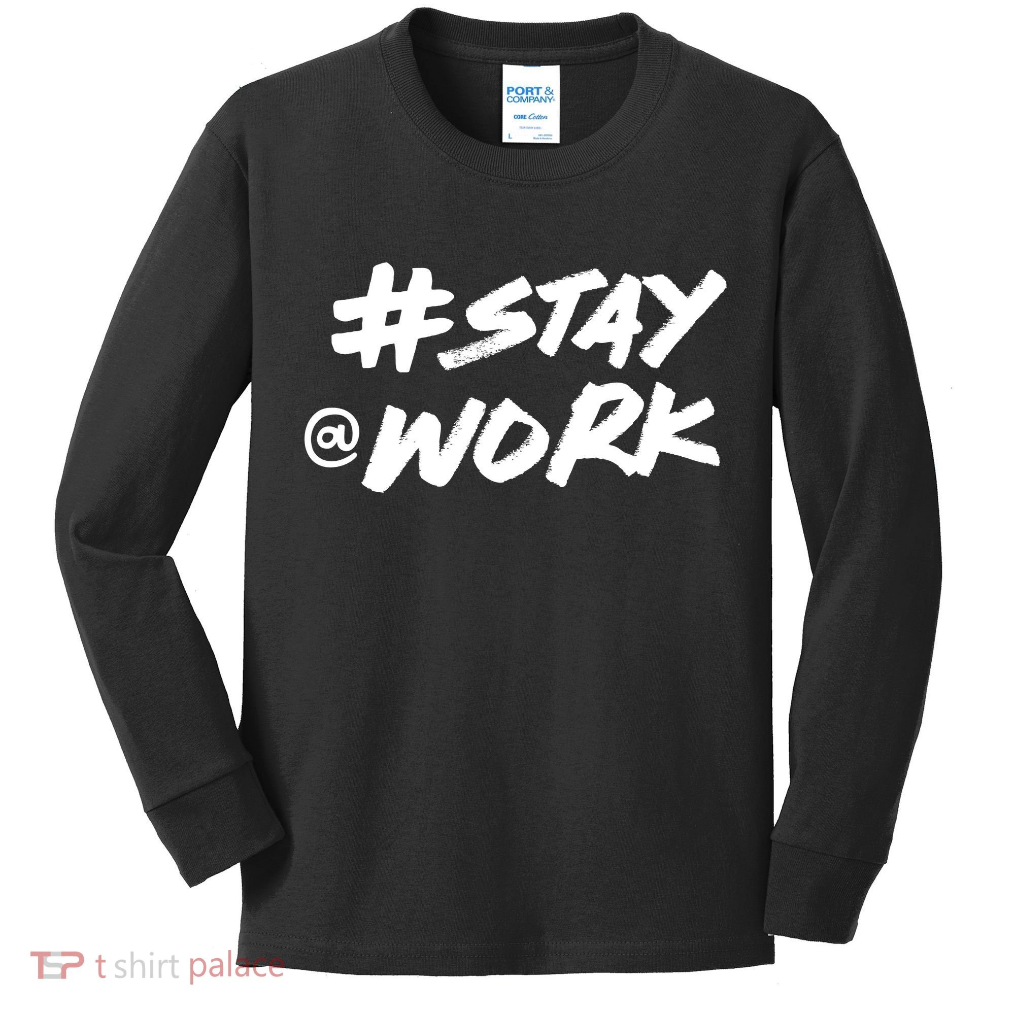 Stay At Work #Stayatwork Funny Elon Twitter Kids Long Sleeve Shirt