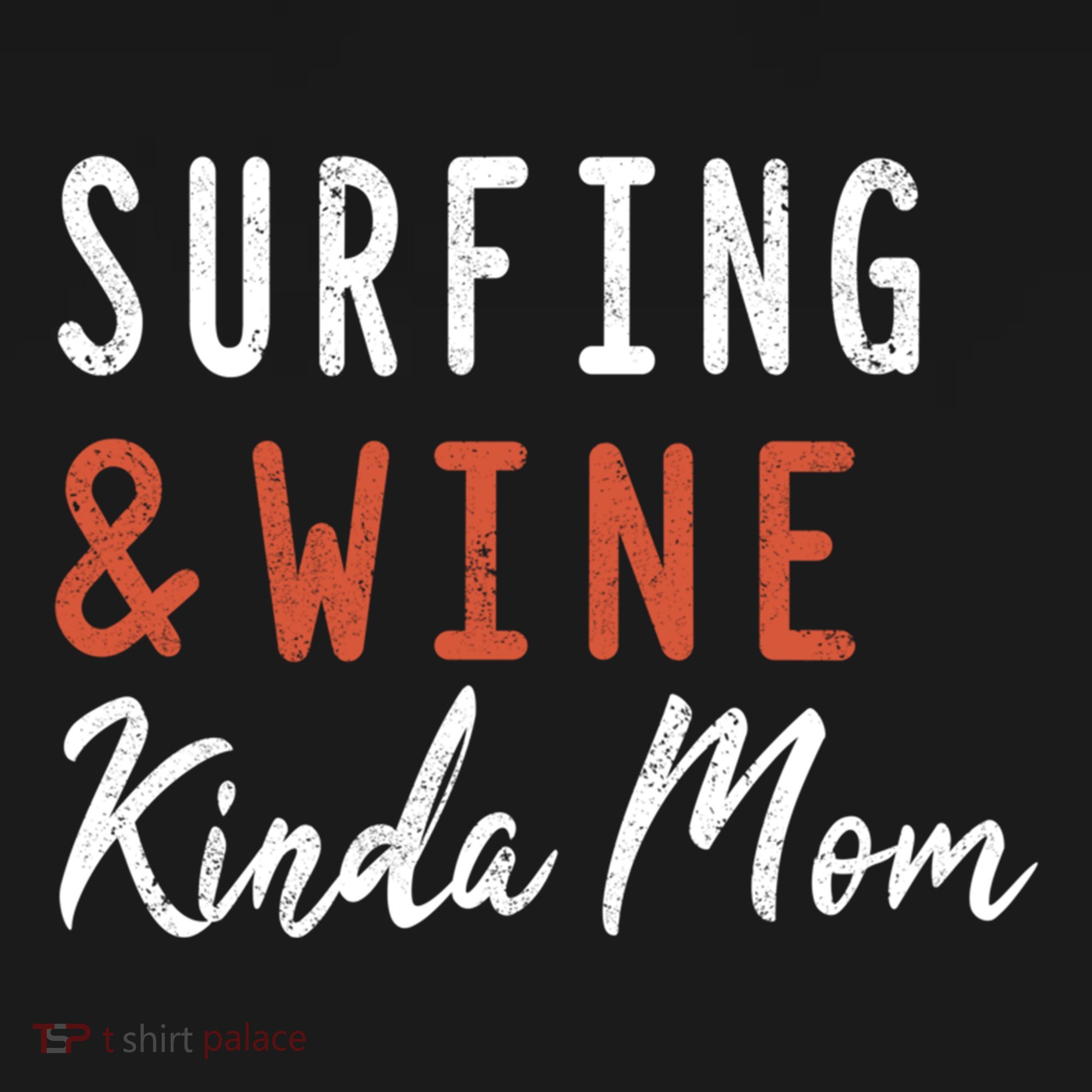 Surfing And Wine Kinda Mom Surfer Hawaiian Surfboard Great Gift Women's Hoodie