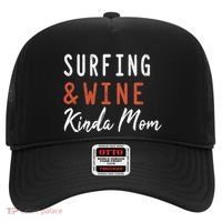 Surfing And Wine Kinda Mom Surfer Hawaiian Surfboard Great Gift Hat thumb 0
